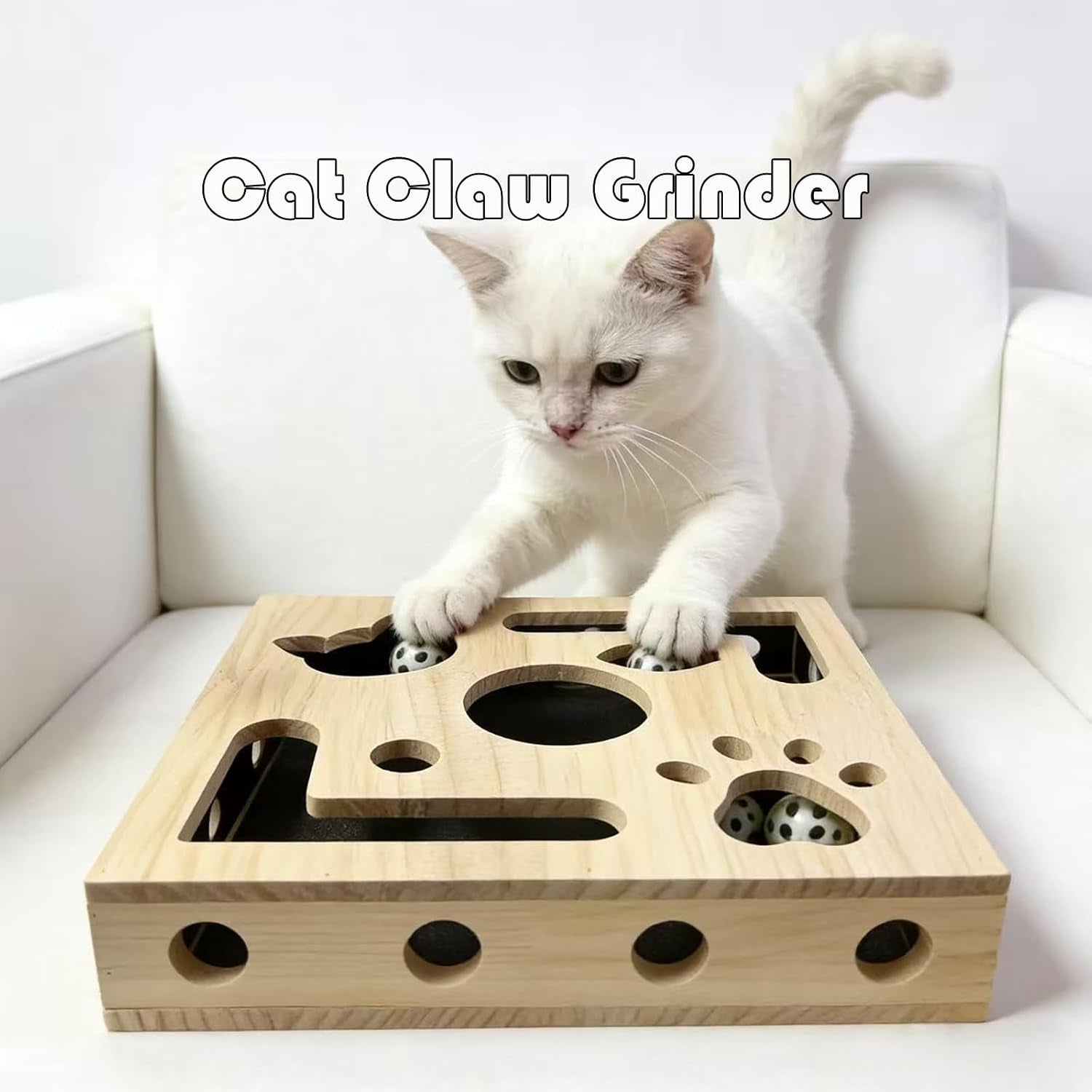 cat-nail-file-scratcher-large-solid-wood-cat-toy-box-with-sandpaper-inside-interactive-indoor-cat-toy-cat-claw-saver-box-3-bells-2-cat-wand-1cat-nail-clippers
