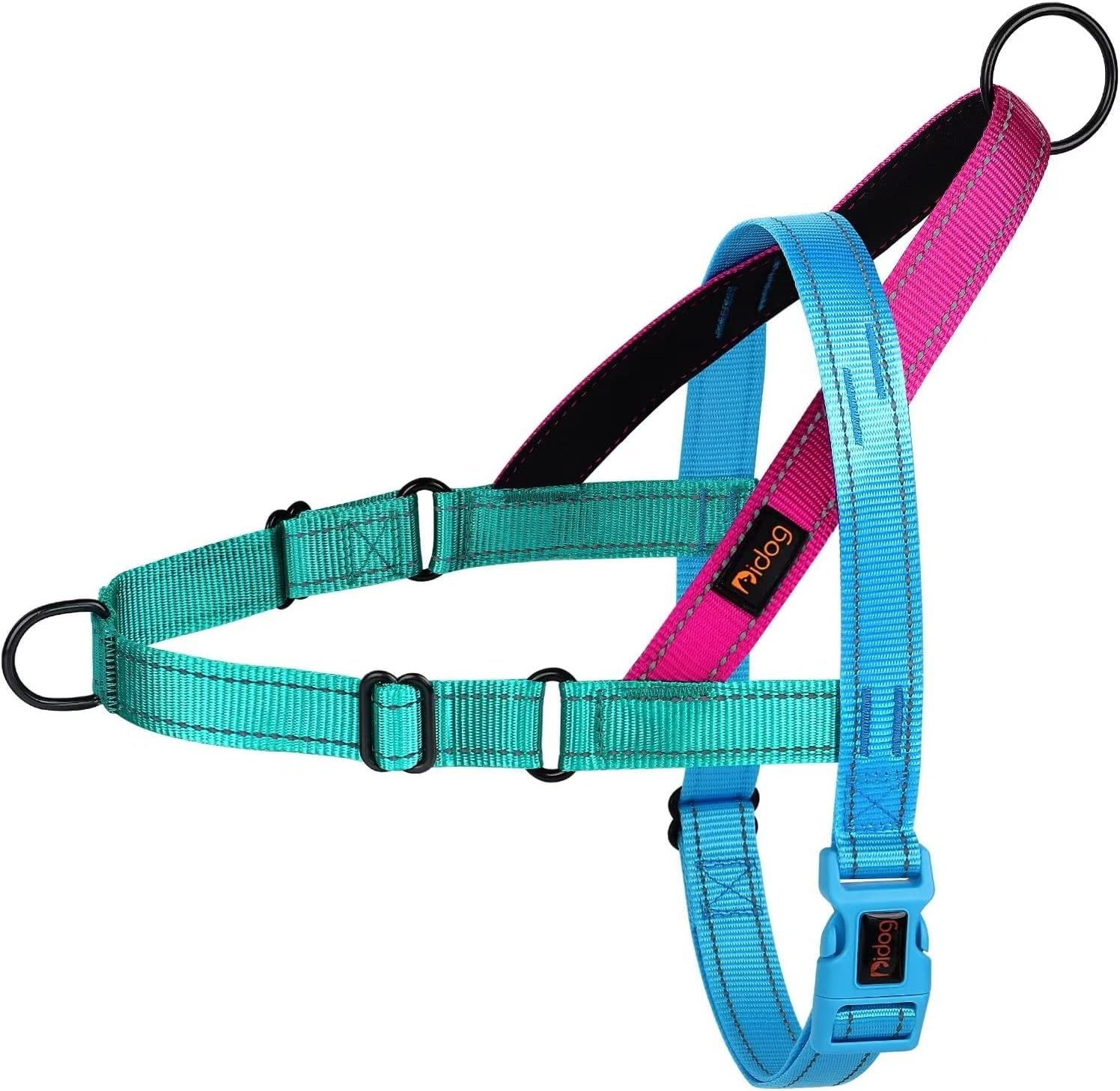 didog-no-pull-dog-harness-for-large-dogs-soft-padded-handle-green-l-quick-fit-easy-on-and-off-front-adjustable-lightweight-vest-colorful-reflective-strips-easy-for-walking-and-training