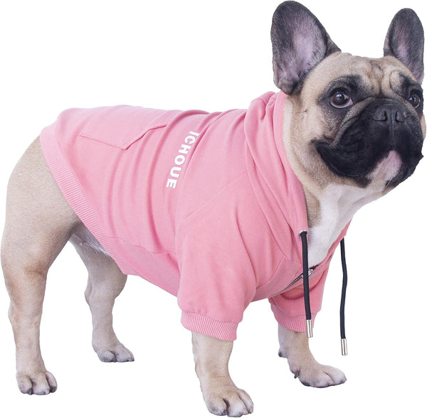 Ichoue French Bulldog Frenchie Clothes Hoodies for Dogs Pug English Boston Terrier Bully Pitbull Corgi Sweatshirt Sweater Clothing - Khaki/Xlarge5