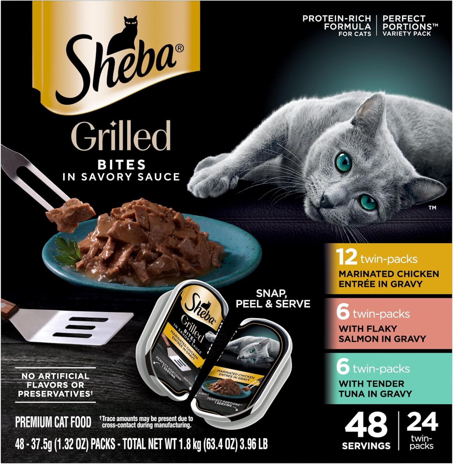 sheba-perfect-portions-grilled-bites-wet-cat-food-variety-2-6-oz-24-ct-chicken-salmon-tuna-variety-48-servings-snap-peel-serve-twin-pack-trays-complete-balanced-vitamins-minerals