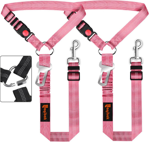 Removable Dog Seat Belt Harness for Car, 3 in 1 Pet Dog Car Seatbelt Leash, Retractable Restraint Secures to Vehicle Headrest & Adjustable Reflective Bungee Dog Seatbelt Tether, Blue and Black | Retractable Headrest-Mounted,Restraint & Adjustable Reflective Bungee Dog Seatbelt Tether,Blue and Black13