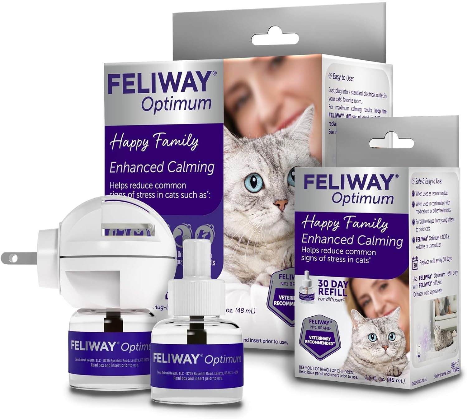 feliway-optimum-cat-calming-diffuser-kit-and-1-pack-refill-advanced-support-to-help-reduce-urine-spraying-scratching-fighting-and-hiding-due-to-stress-all-in-one-cat-pheromone-plug-in-diffuser