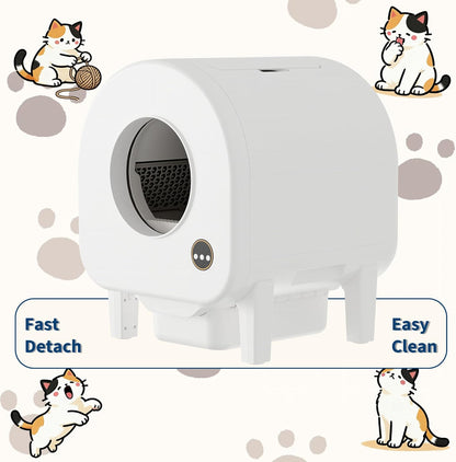 Garvee Self-Cleaning Cat Litter Box, Automatic Smart Pet Litter Box, Large Capacity for Multiple Cats, Wifi-Enabled App Control with Safety Sensors W/Garage Bags | Multiple Cats Available, Large Capacity, Wifi-Enabled App Control W/Safety Sensors W/ Garage Bags6