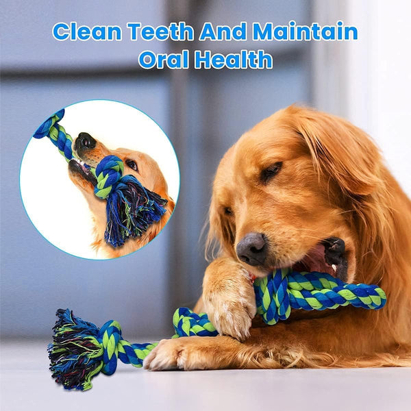 Feeko Heavy Duty Dog Rope Toys for Large Breed Aggressive Chewers, 2 Pack Indestructible Teeth Cleaning Tug of War Toy6