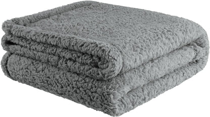 Furrybaby Dog Blanket Soft Dog Blankets for Large Dogs Puppy Essentials Washable Sherpa Fleece Cat Blanket 32X40 Inches for Bed Furniture Couch Sofa (Medium, Grey)1