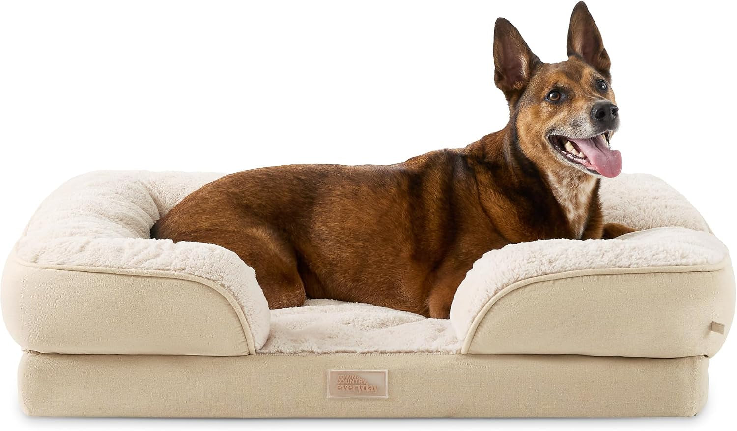town-country-everyday-cuddletown-comfy-solid-bolster-sofa-pet-bed-supportive-calming-egg-crate-foam-non-slip-bottom-machine-washable-cover-grey-medium-28x23x8