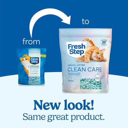 Fresh Step Clean Care Crystsal Cat Litter with Febreze Freshness, Ammonia Block Technology, Lightweight Fresh Step Crystals, Low Dust, 8 Lb. Bag, Pack of 22