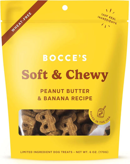 Bocce'S Bakery PB & Banana Flavor Soft & Chewy Dog Treats, 6 Oz | Oven Baked, Wheat-Free Everyday Dog Treat Cookies - Made with Real, Limited Ingredients and Baked in the USA1
