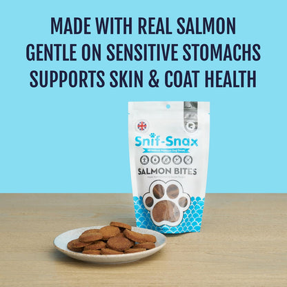 Snif-Snax Salmon Bites Dog Treats 3 Pack, All Natural Human-Grade Training Treats for Dogs, Healthy Grain-Free Puppy & Adult Rewards, Protein Rich Soft Salmon Snacks4