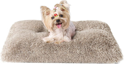EHEYCIGA Fluffy Dog Crate Bed for Extra Large Dogs, Plush Faux Fur Pad, Calming anti Anxiety XL Bed for Crate, Washable Soft Warm Dog Mat with Non-Slip Bottom, Grey38