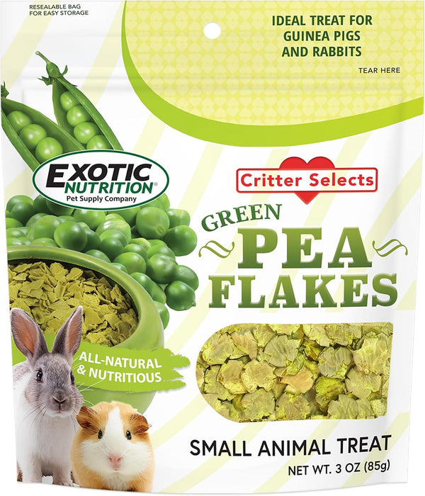 Exotic Nutrition Green Pea Flakes 3Oz. - Healthy & Unique Treat - Rat, Degu, Prairie Dog, Chinchilla, Hedgehog, Parrot, Guinea Pig, Rabbit, Hamster1