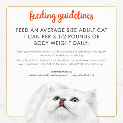 Purina Fancy Feast Salmon Feast Classic Grain Free Wet Cat Food Pate - (Pack of 24) 3 Oz. Cans7