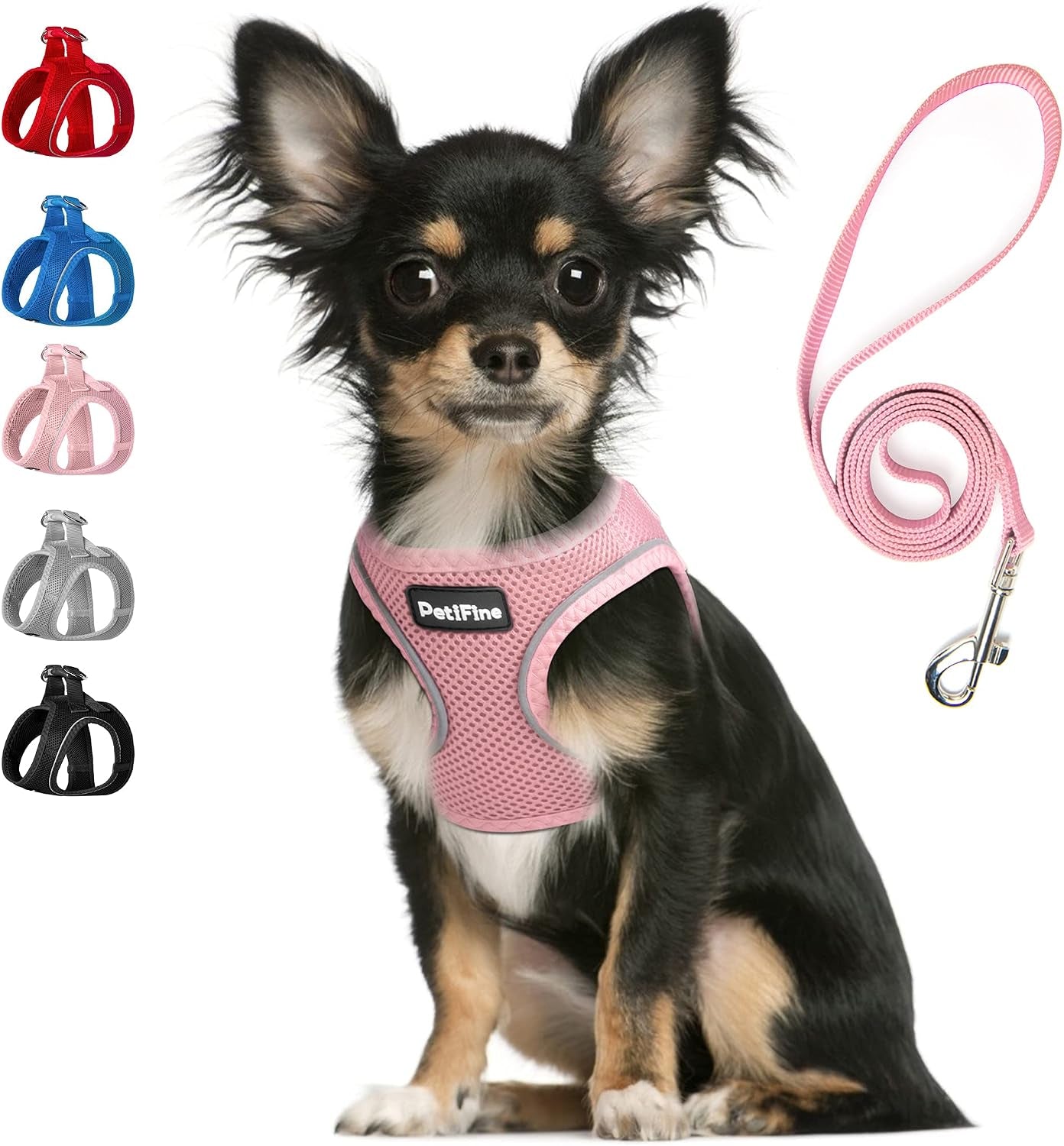 small-dog-harness-and-leash-set-breathable-step-in-puppy-cat-harness-xs-reflective-for-safe-easy-walking-soft-light-puppy-vest-escape-proof-no-pull-harness-for-dogs-all-weather-air-mesh-harness
