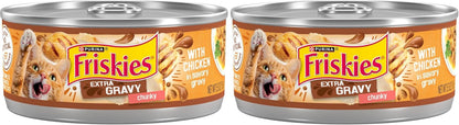 Purina Friskies Extra Gravy Wet Cat Food Chunky Chicken in Savory Gravy - (Pack of 24) 5.5 Oz. Cans12