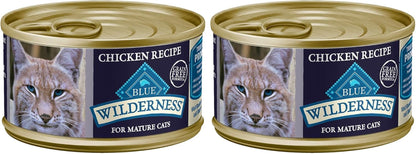 Blue Buffalo Wilderness Adult Cat 7+ Grain Free Chicken Paté Wet Cat Food, Supports Energy for an Active Life, Made with Natural Ingredients, 5.5-Oz. Cans (24 Count)11