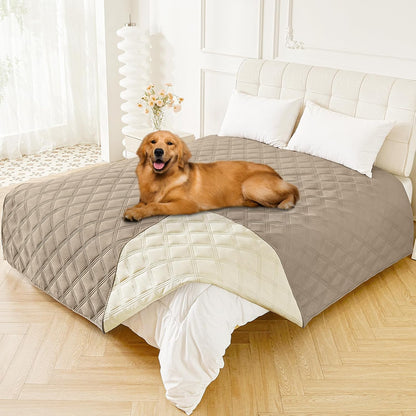 Smiry Waterproof Dog Bed Cover, Reversible Pet Blanket for Sofa Couch | Soft Washable Dog Blanket, Leakproof Couch Cover for Dogs Cats & Furniture Protection, 52X82, Grey/Dark Grey64