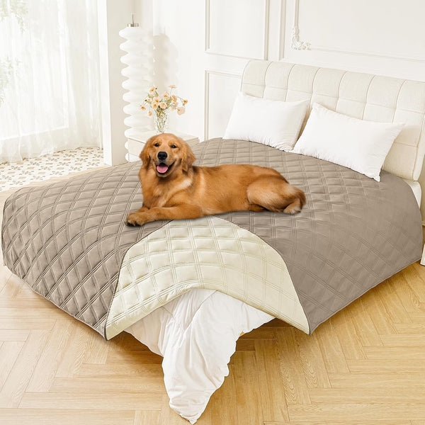 Smiry Waterproof Dog Bed Cover, Reversible Pet Blanket for Sofa Couch | Soft Washable Dog Blanket, Leakproof Couch Cover for Dogs Cats & Furniture Protection, 52X82, Grey/Dark Grey64