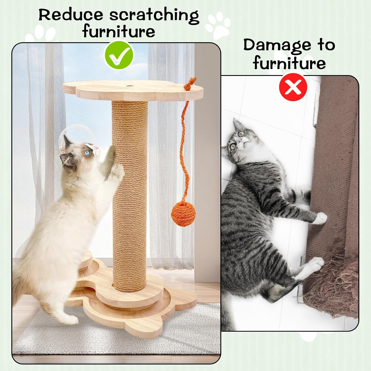 fhiny-cat-scratching-posts-interactive-cat-toys-for-indoor-cats-sisal-rope-kitten-scratcher-with-cat-treat-dispenser-2-layer-wooden-cat-turntable-interactive-balls-dangling-ball-for-cats-kittens