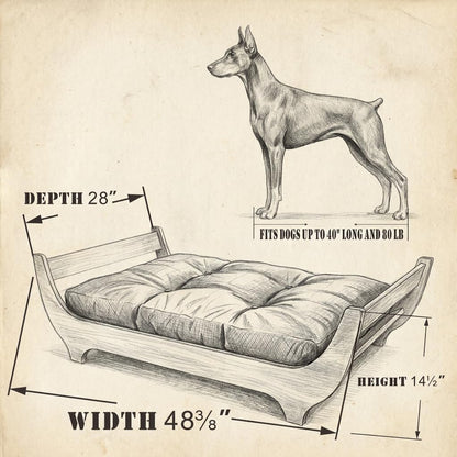 Perugina Wood Elevated Dog Bed Frame & Mattress,Walnut Pattern,L 80 Lb | Trainer Recommended Dutchdesign Sturdy Attractive Dog Furniture3