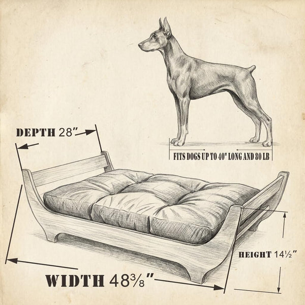 Perugina Wood Elevated Dog Bed Frame & Mattress,Walnut Pattern,L 80 Lb | Trainer Recommended Dutchdesign Sturdy Attractive Dog Furniture3