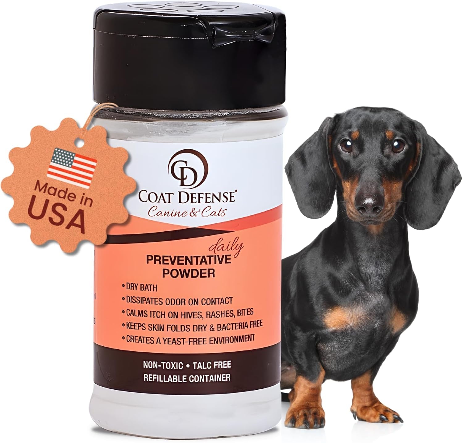 coat-defense-daily-preventative-powder-made-in-usa-3-5oz-waterless-dog-shampoo-pet-deodorizer-for-smelly-dogs-provides-anti-itch-relief-dog-dry-shampoo-for-dry-itchy-skin