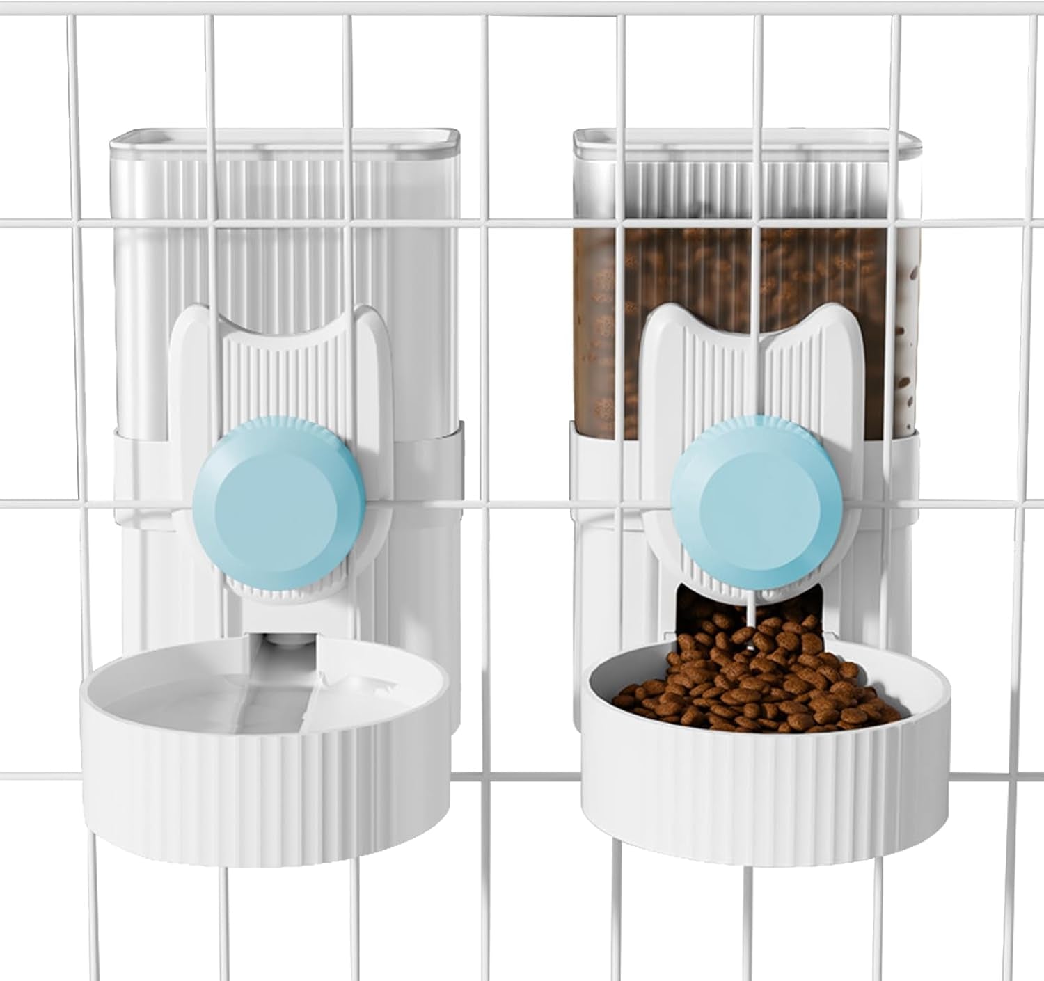 hanging-cage-automatic-small-pet-food-bowl-water-bottle-dispenser-1l-auto-gravity-pet-feeder-and-waterer-set-kennel-feeding-station-crate-feeder-dish-for-rabbit-puppy-cats-ferret-grey