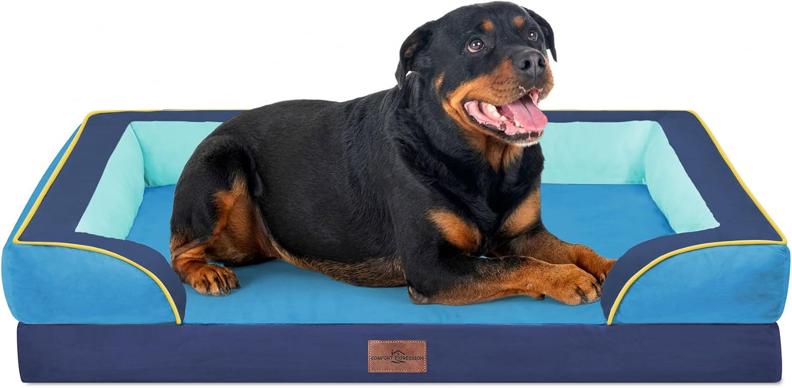 comfort-expression-orthopedic-dog-bed-for-extra-large-dogs-with-bolster-waterproof-dog-couch-bed-with-washable-cover-non-slip-bottom-supportive-egg-crate-foam-xl-pet-bed-42x30-inch