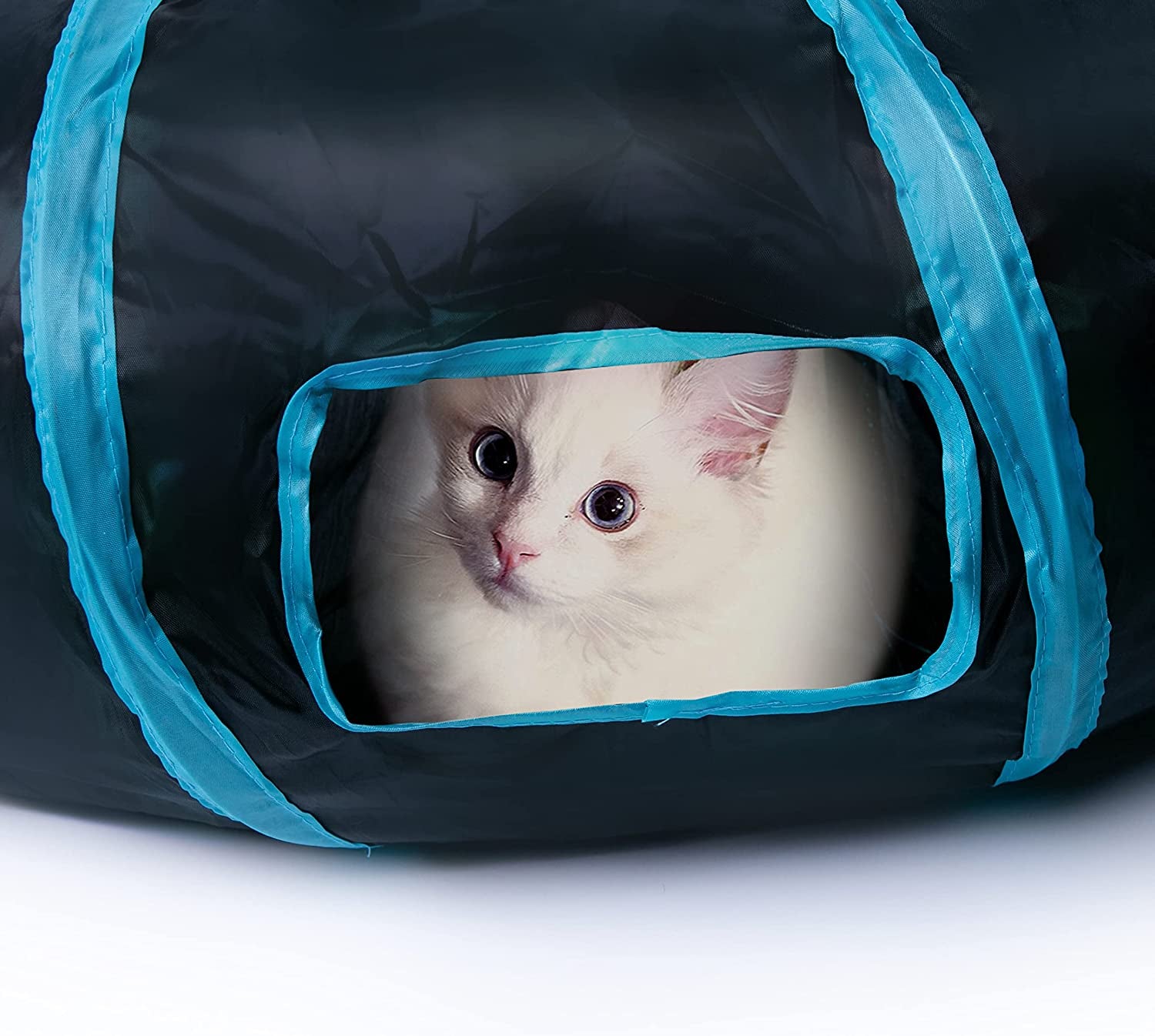 sheldamy-cat-tunnel-s-2-way-cat-tunnels-for-indoor-cats-collapsible-cat-play-tunnel-interactive-toy-maze-cat-house-with-1-play-ball-for-cats-puppy-kitty-kitten-rabbit-blue-black