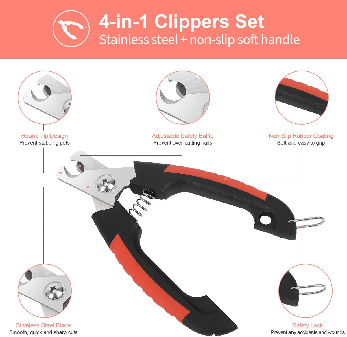dog-nail-clippers-trimmer-set-quick-safety-guard-to-avoid-over-cutting-stainless-steel-razor-sharp-blades-sturdy-non-slip-handles-storage-case-and-nail-file-professional-pet-grooming