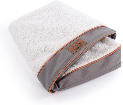 Sunheir Washable Extra Large Dog Bed Covers Soft Plush Replacement, Waterproof Dog Bed Liner, Pet Bed Cover with Zipper 44X32X3 Inches, Grey, Cover Only8