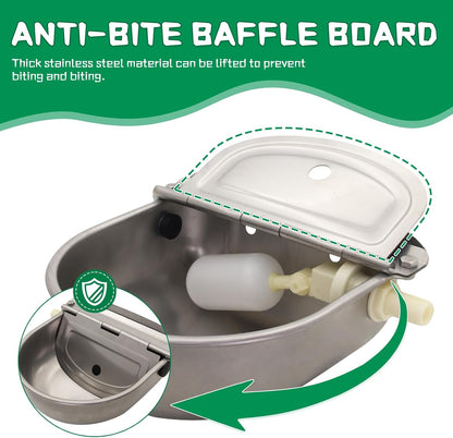 Automatic Dog Water Feeder 3L Stainless Steel Bowl for Chicken Cattle Sheep | with Float Valve Auto Fill Water Wall Mounted Livestock Waterer Rust Proof Keep Water Fresh Easy to Clean & Install for Goat4