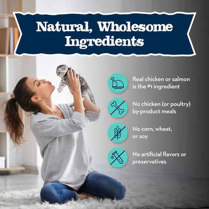 Blue Buffalo Baby Blue Natural Kitten Wet Cat Food Paté Variety Pack, Healthy Growth Formula with DHA, High-Protein & Grain-Free, Chicken and Salmon Recipes, 3-Oz Cans (6 Count, 3 of Each)6