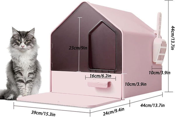 Dog Potty Training Toilet ﻿ Cat Litter Tray Fully Enclosed Drawer Type Oversized Villa Toilet Deodorant Sandbox Splash Proof Box Pink Green and Black(B)6