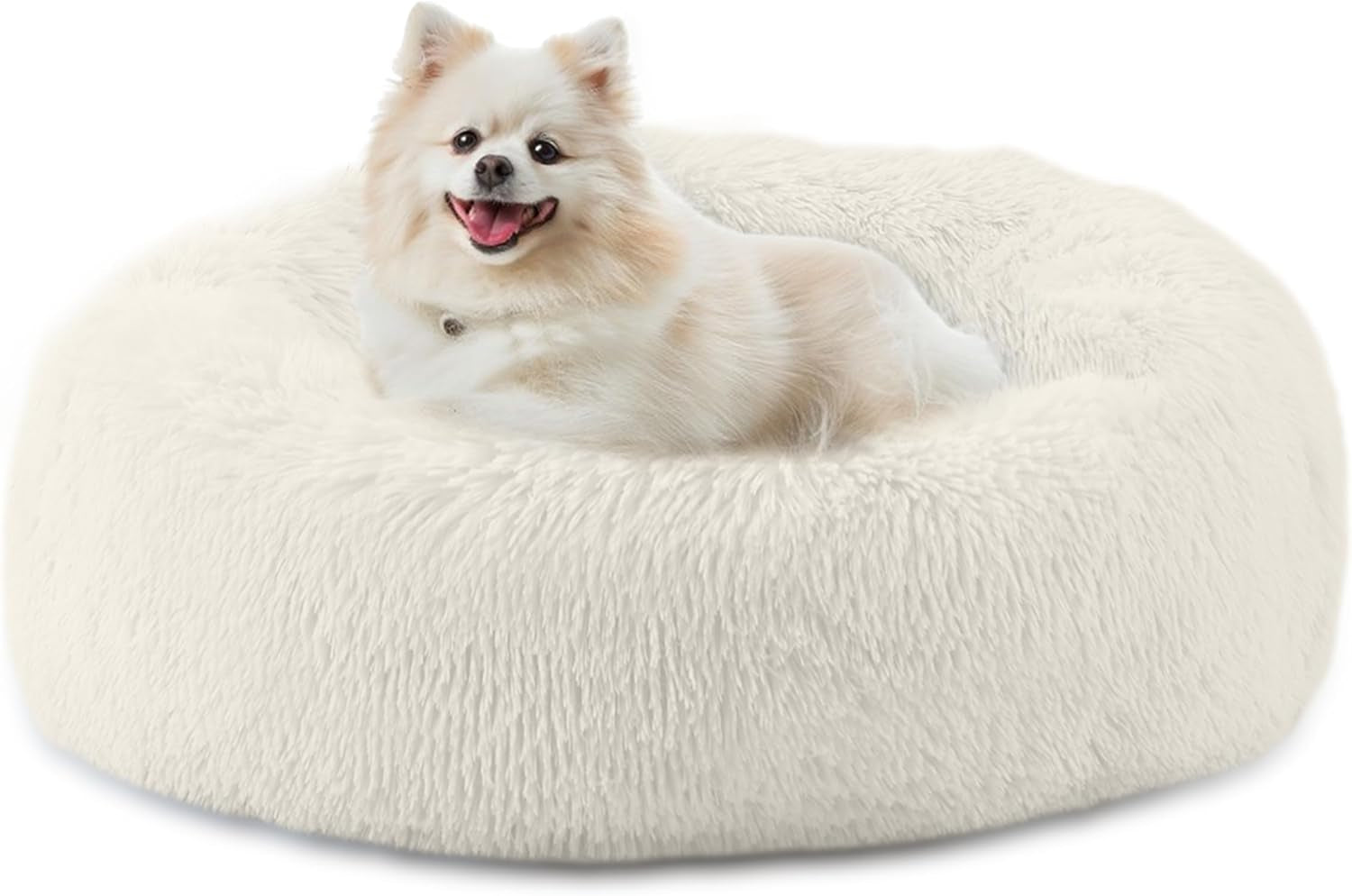 bunlitent-39-inch-calming-dog-bed-donut-dog-bed-for-large-sized-dog-grey-plush-anti-anxiety-donut-shape-warming-cozy-round-cuddler-nest-soft-cute-marshmallow-cuddler-nest-pet-bed
