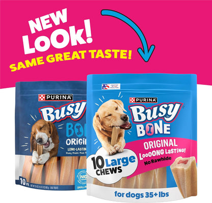 Purina Busy Bone Adult Dog Chew Bone Treats, Original - 10 Ct. Pouch2