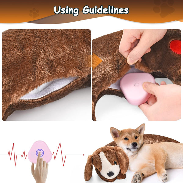 Moropaky Heartbeat Toy Puppy Heartbeat Stuffed Animal Heartbeat Plush Toy for Puppy, Dog Heartbeat Toy for Pet Anxiety Relief Behavioral Sleep Aid Crate Kennel Training Puppy Cuddly Comfort Toy…6