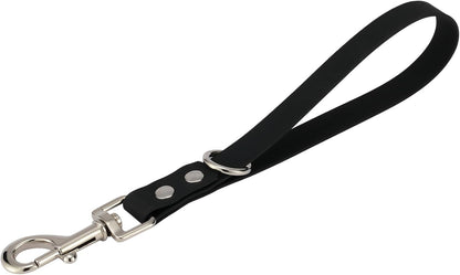 Short Dog Leash - 9 Inch Dogs Lead Grab Tab Heavy Duty Waterproof PVC Dog Training Traffic Leashes for Safety Control Behavior Correction Hiking Backup & All Breeds (Black, 9'')1