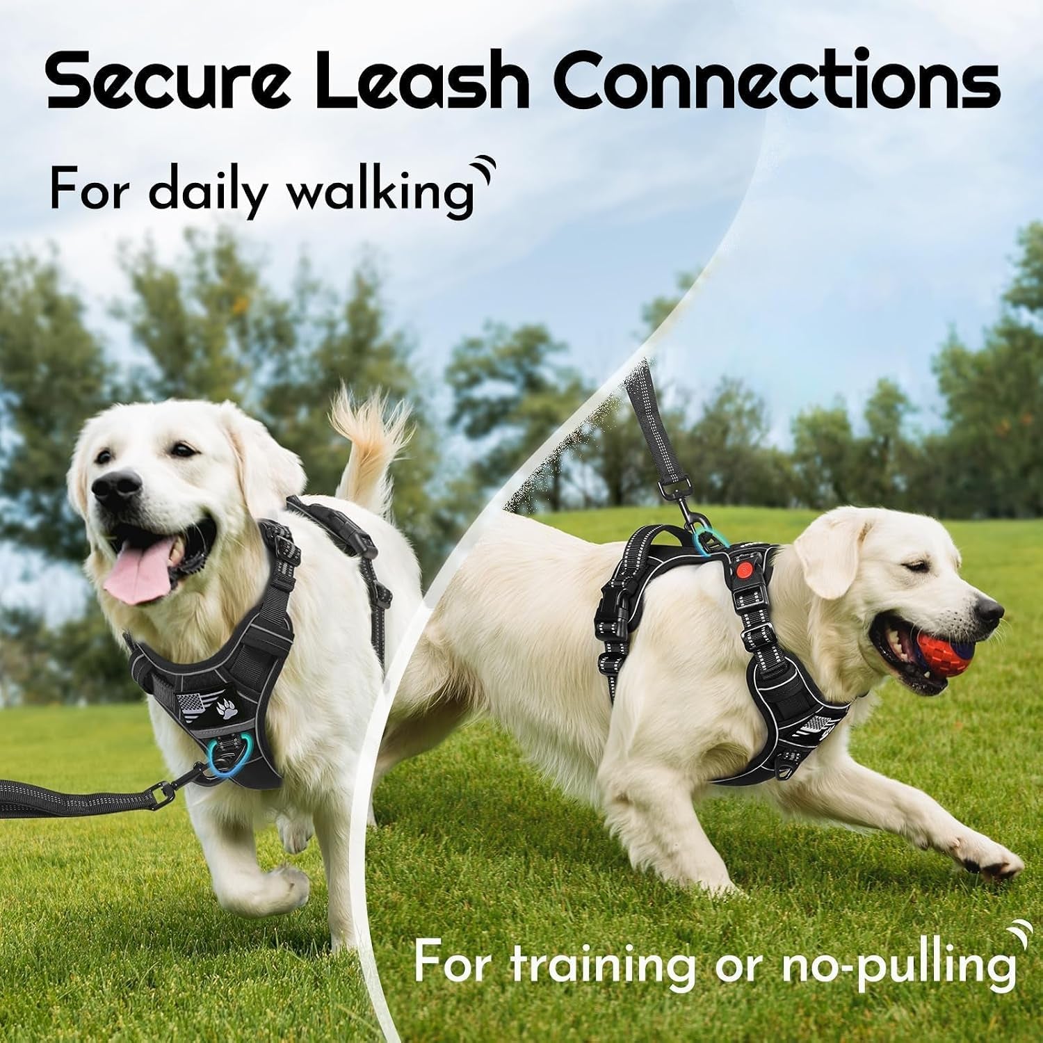 eagloo-dog-harness-no-pull-for-large-dogs-easy-on-off-with-3-buckles-no-choke-with-front-clip-adjustable-fit-molle-system-reflective-vest-easy-control-for-walking-black-large