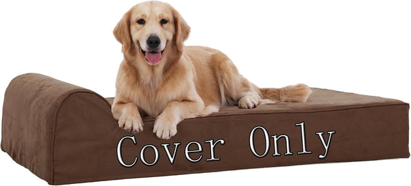 Rainmr Orthopedic Dog Beds for Large Dogs, 7" Memory Foam Dog Beds with Waterproof Liner, Durable Microsuede Cover, Removable and Washable, Nonskid Bottom, 60"X48"X7" XXL Chocolate9