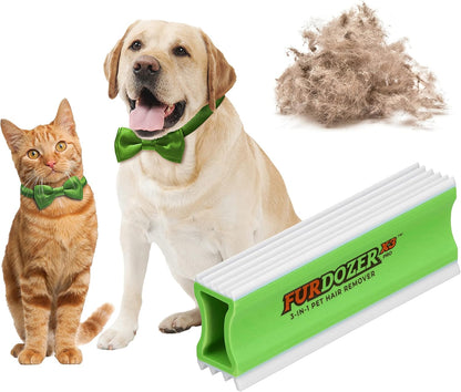 Furdozer Pet Hair Remover & Auto Detailing Tools - Cat & Dog Hair Remover for Carpets, Car Interiors, Couches, Bedding, & Pet Furniture (Green, (2 Pack) - X3 PRO)14