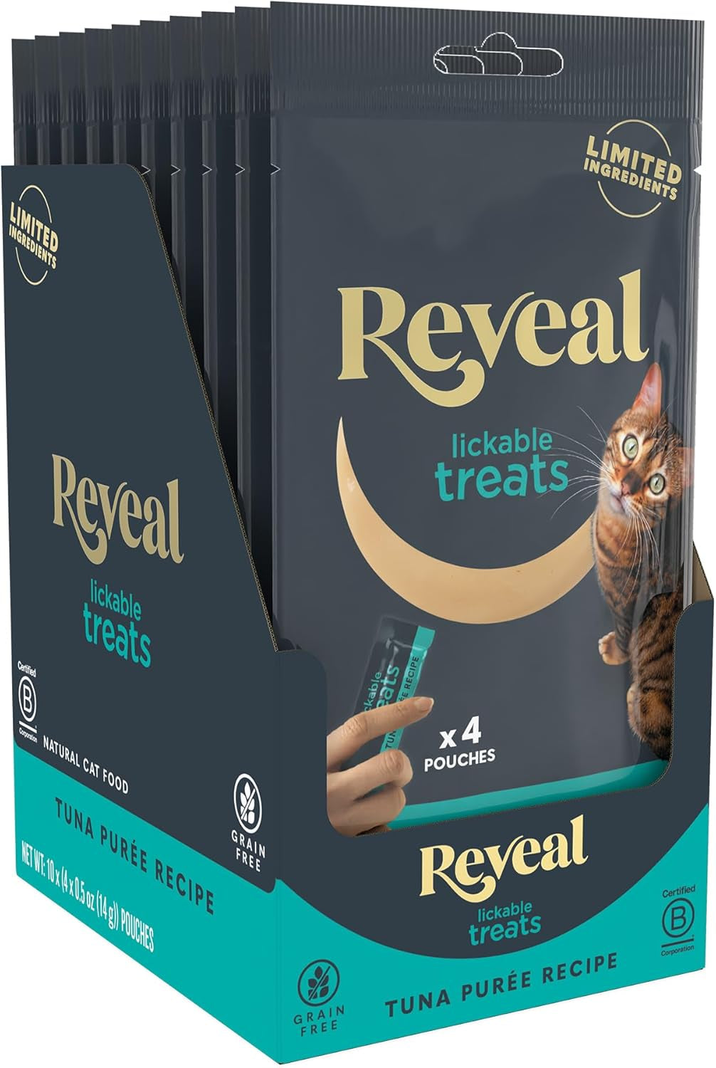 reveal-fish-chicken-variety-lickable-cat-treats-20-pack-0-5-oz-pouches-creamy-puree-limited-ingredient-grain-free-high-quality-protein-squeeze-up-for-training-or-food-topper