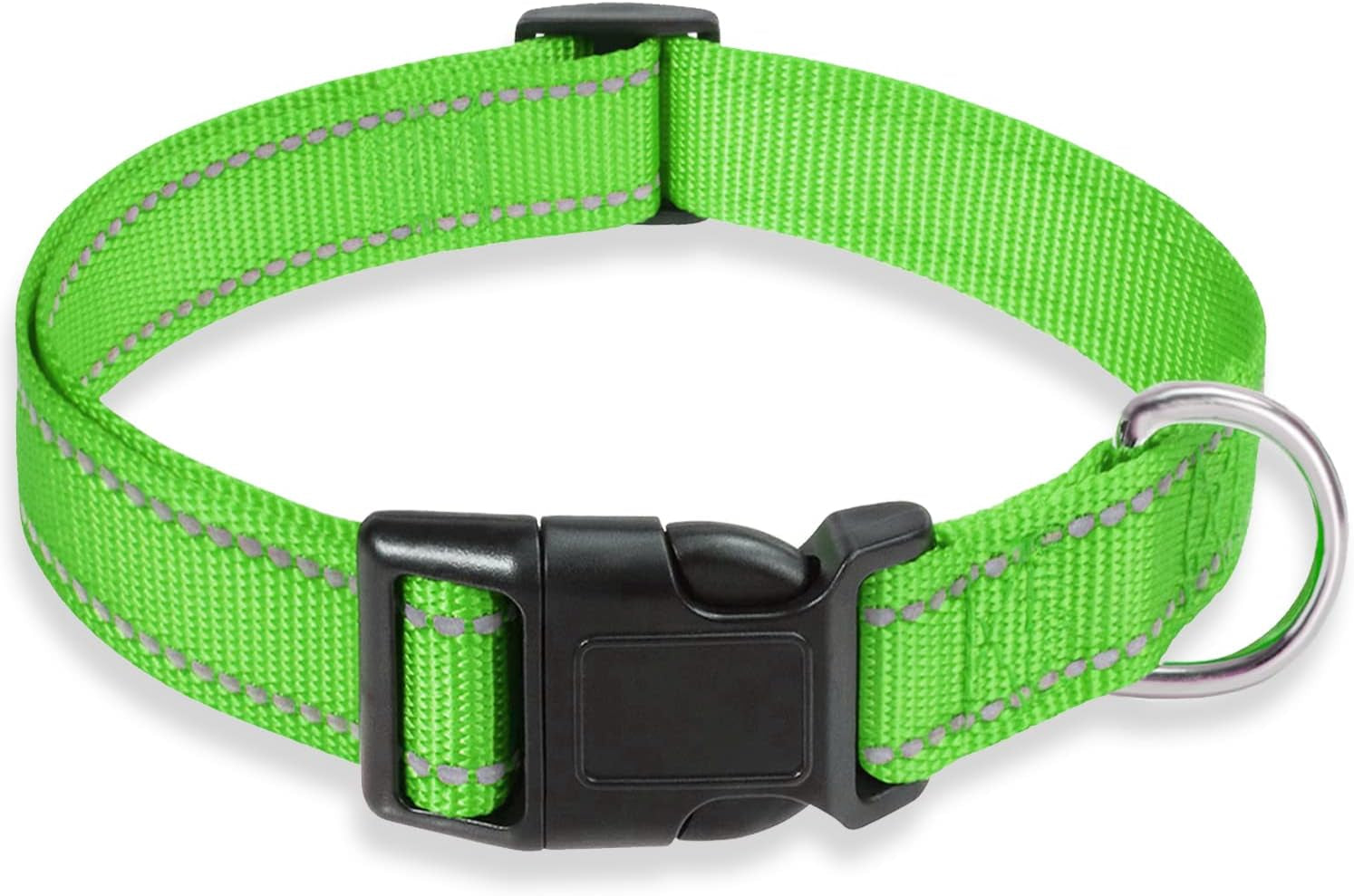 reflective-dog-collar-with-buckle-adjustable-safety-nylon-collars-for-small-medium-large-dogs-pink-m-breathable-nylon-collars-for-small-medium-large-dogs-no-chafing-on-walks-and-outdoor-hikes-metal-d-ring-night-safety