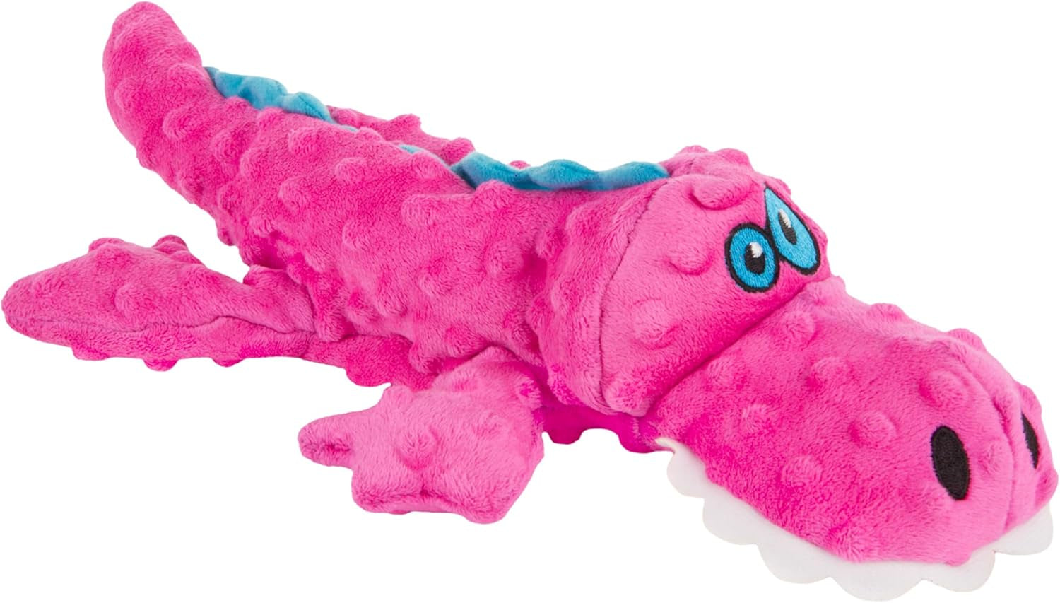 godog-gators-squeaky-plush-dog-toy-with-chew-guard-technology-durable-fabric-squeaker-for-active-play-blue-large