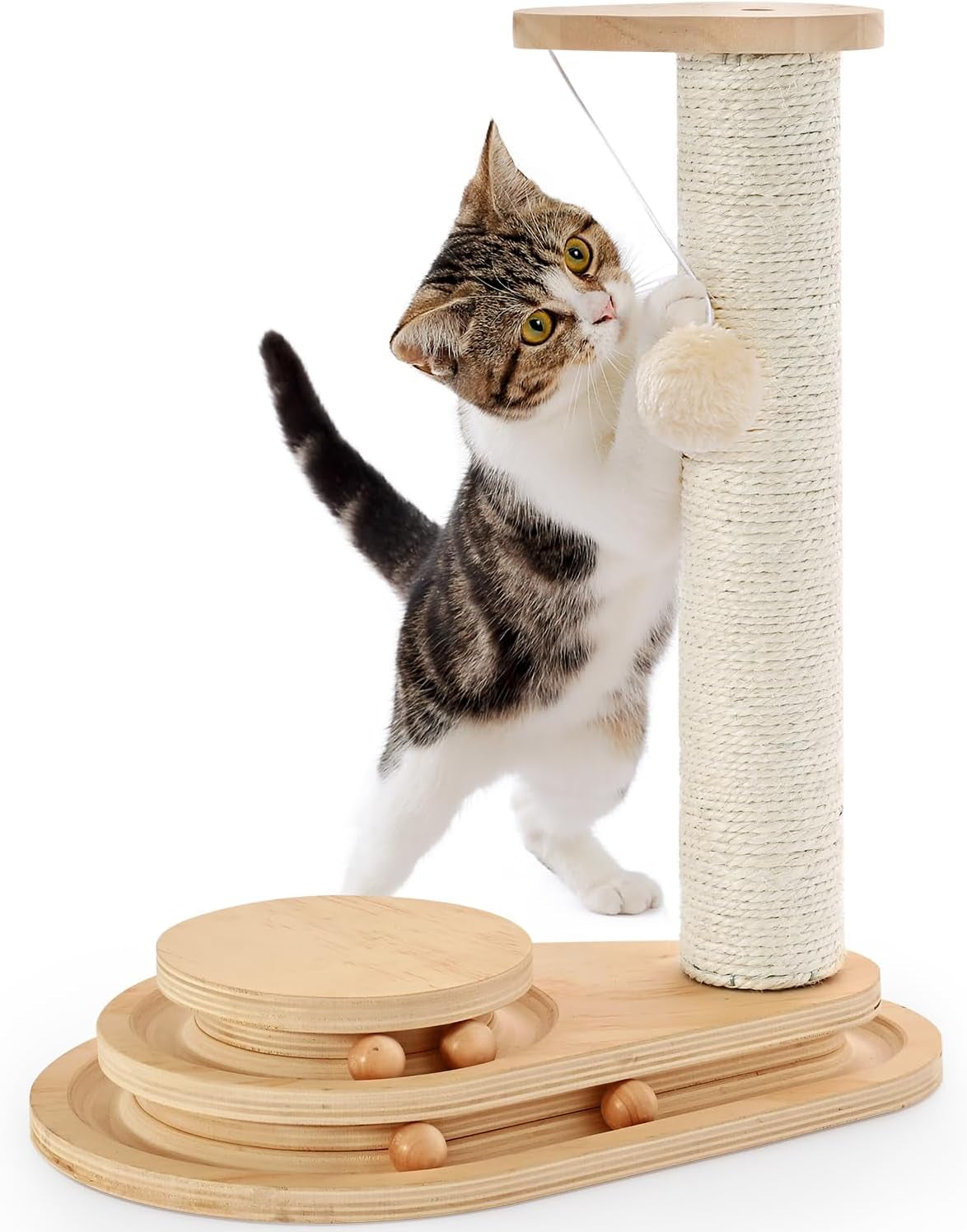 made4pets-kitten-toy-scratching-post-for-indoor-cats-with-ball-track-interactive-cat-scratching-post-with-natural-sisal-rope-rolling-ball-track-and-durable-plywood-base-modern-home-decor