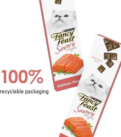 Fancy Feast Purina Limited Ingredient Cat Treats, Savory Cravings Salmon Flavor - 3 Oz. Box (Pack of 2)9