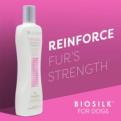 Biosilk for Dogs Silk Therapy Dog Detangling Conditioner, Dog Coat Conditioner to Help Smooth Knots and Tangles and Support Soft Manageable Coats during Routine Grooming, 12 Fl Oz | Smooths Knots and Tangles for Soft, Manageable Coats, Supports Routine Grooming and Brushing3