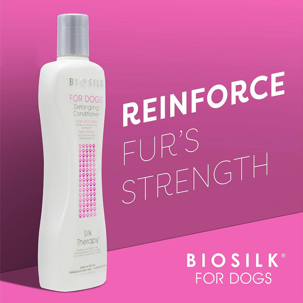Biosilk for Dogs Silk Therapy Dog Detangling Conditioner, Dog Coat Conditioner to Help Smooth Knots and Tangles and Support Soft Manageable Coats during Routine Grooming, 12 Fl Oz | Smooths Knots and Tangles for Soft, Manageable Coats, Supports Routine Grooming and Brushing3