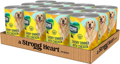 A Strong Heart Wet Dog Food, Chopped Dinner with Beef - 22 Oz Cans (Pack of 12), Made in the USA with Real Beef9