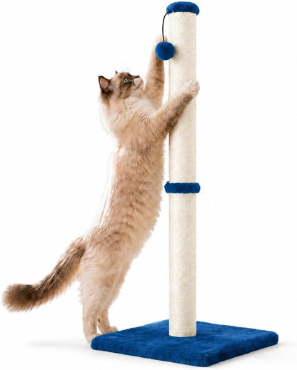 Dimaka 29" Height Tall Cat Scratching Post, Claw Scratcher with Sisal Rope and Covered with Soft Smooth Plush, Vertical Scratch [Full Strectch] for Standard Size Cats(Grey, 29 Inches for All Cats)14