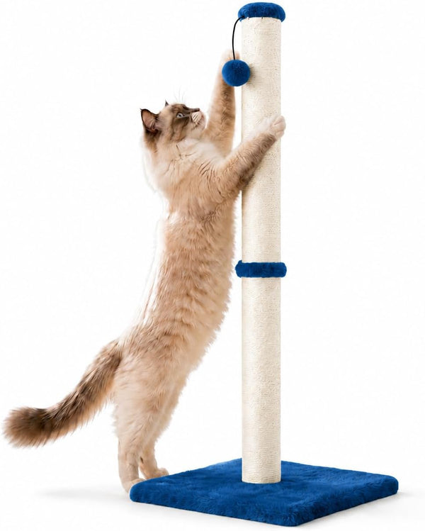 Dimaka 29" Height Tall Cat Scratching Post, Claw Scratcher with Sisal Rope and Covered with Soft Smooth Plush, Vertical Scratch [Full Strectch] for Standard Size Cats(Grey, 29 Inches for All Cats)14